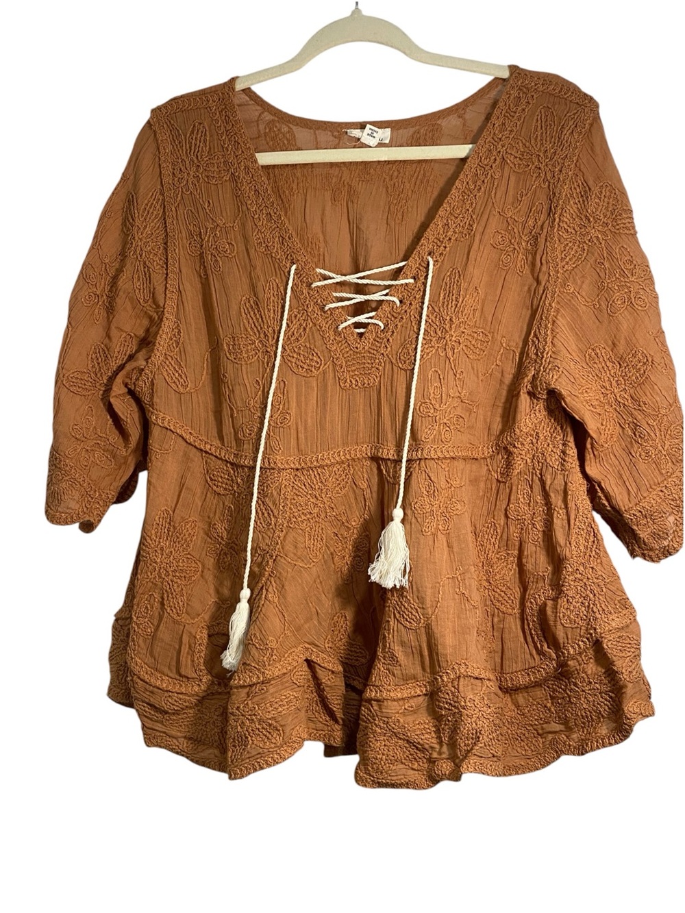 POL Crochet Vintage Swing Boho Top